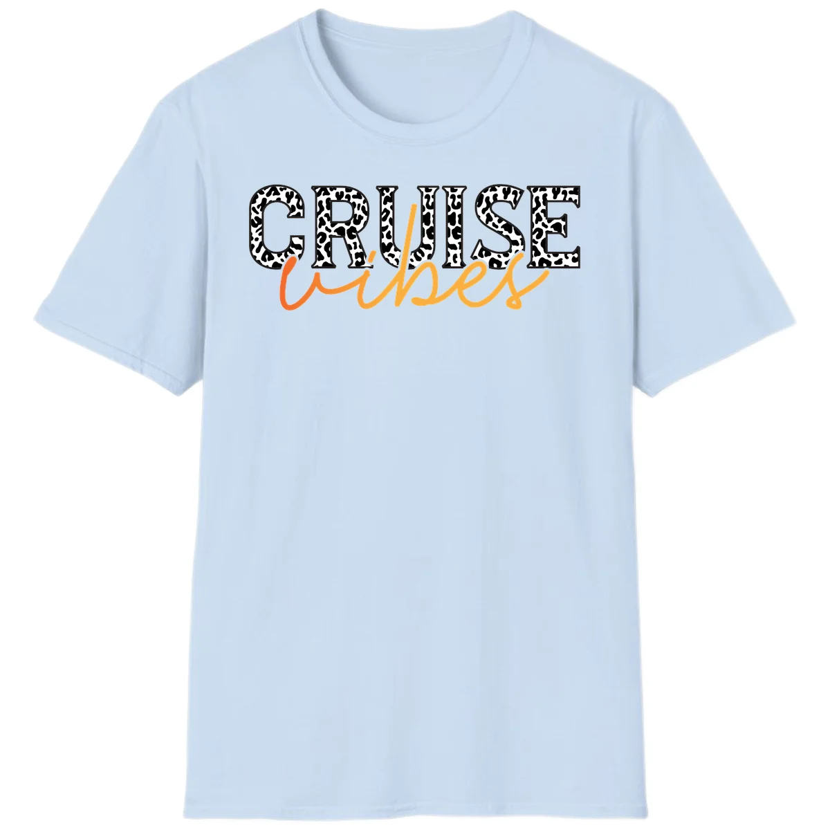 Cruise Vibes Leopard Print T-Shirt in Light Blue