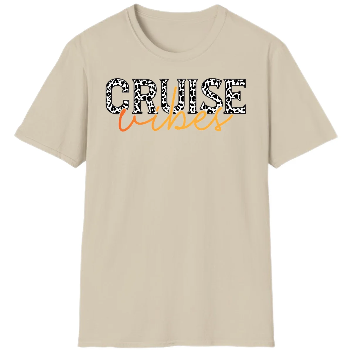 Cruise Vibes Leopard Print T-Shirt in Sand