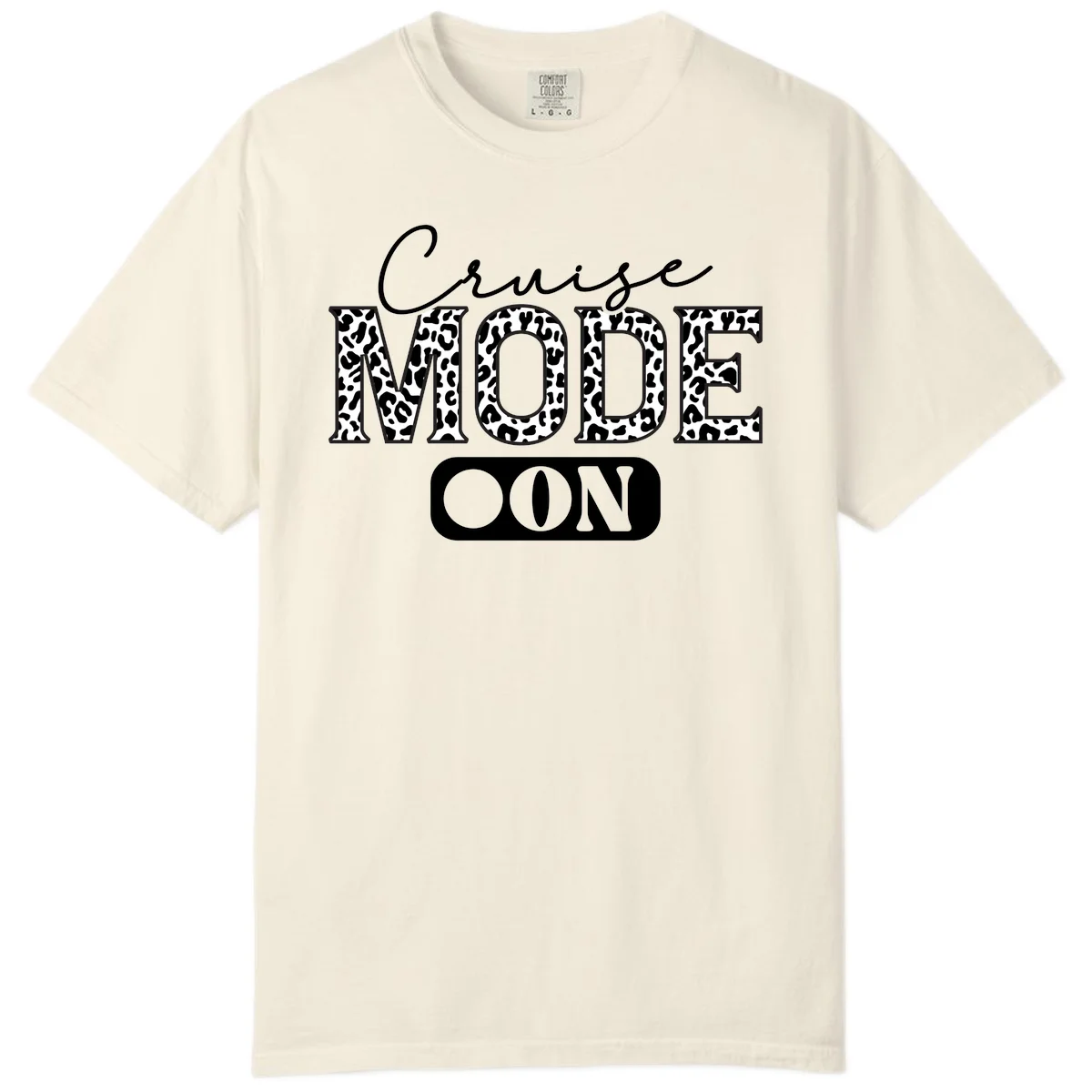 Cruise Mood Leopard Print Comfort Color Tee in Ivory