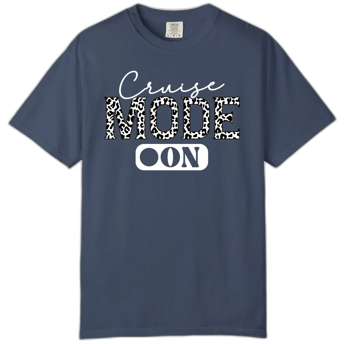 Cruise Mood Leopard Print Comfort Color Tee in Midnight