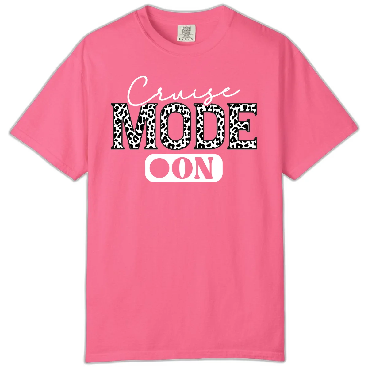 Cruise Mood Leopard Print Comfort Color Tee in Crunchberry