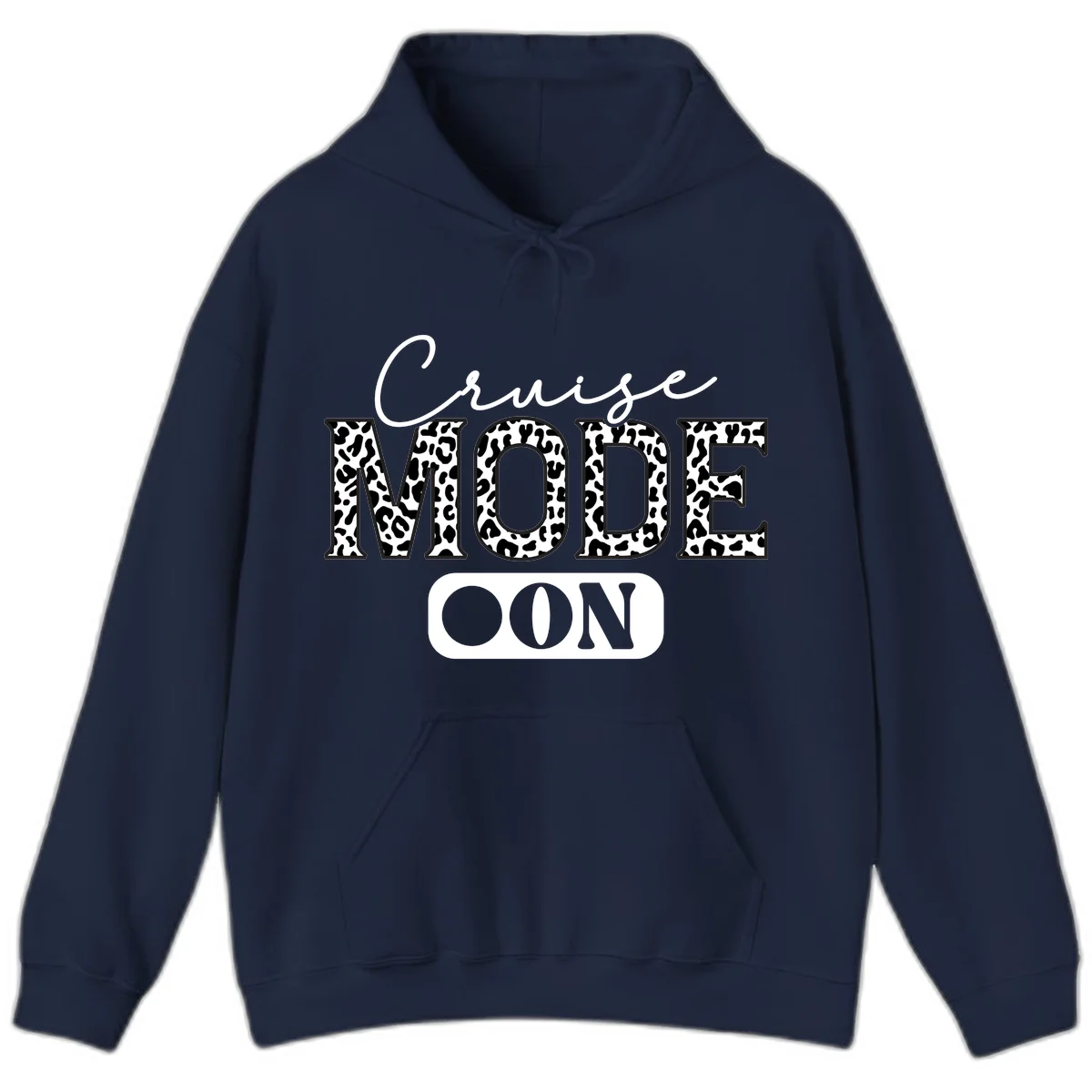 Cruise Mood Leopard Print Hoodie in Navy