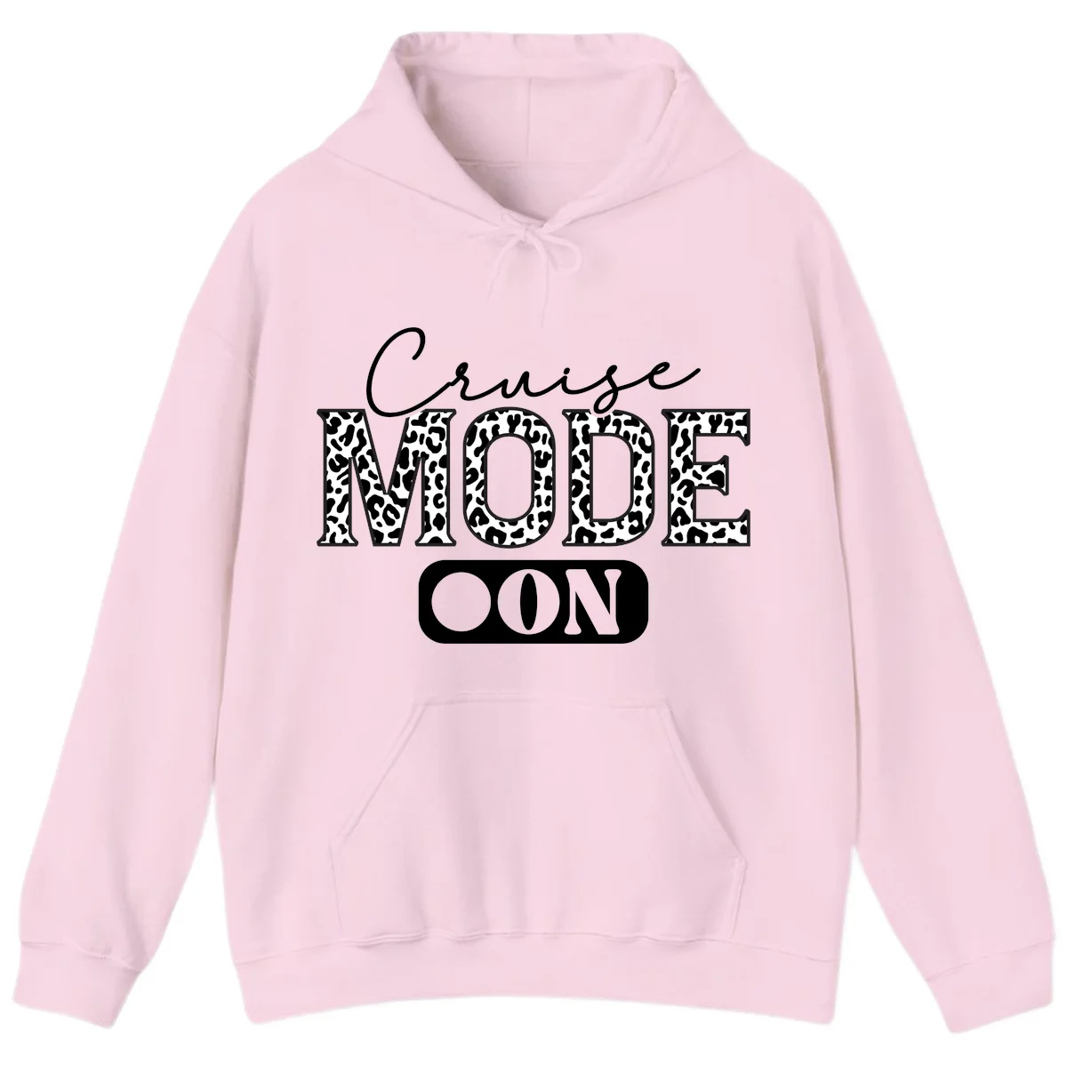 Cruise Mood Leopard Print Hoodie in Light Pink