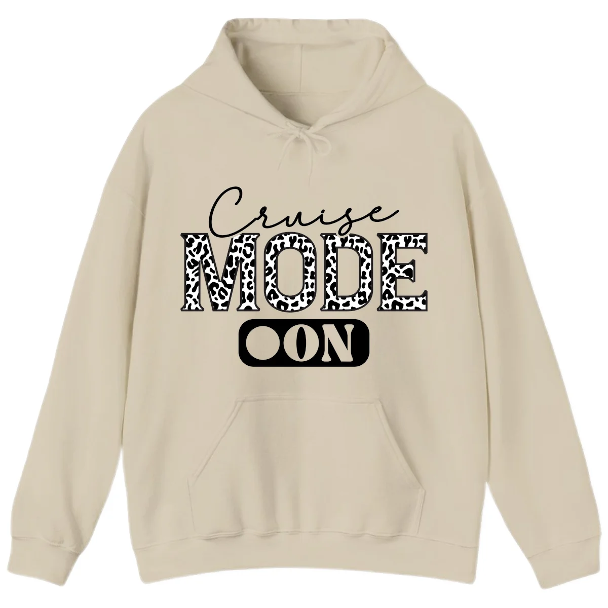 Cruise Mood Leopard Print Hoodie in Sand