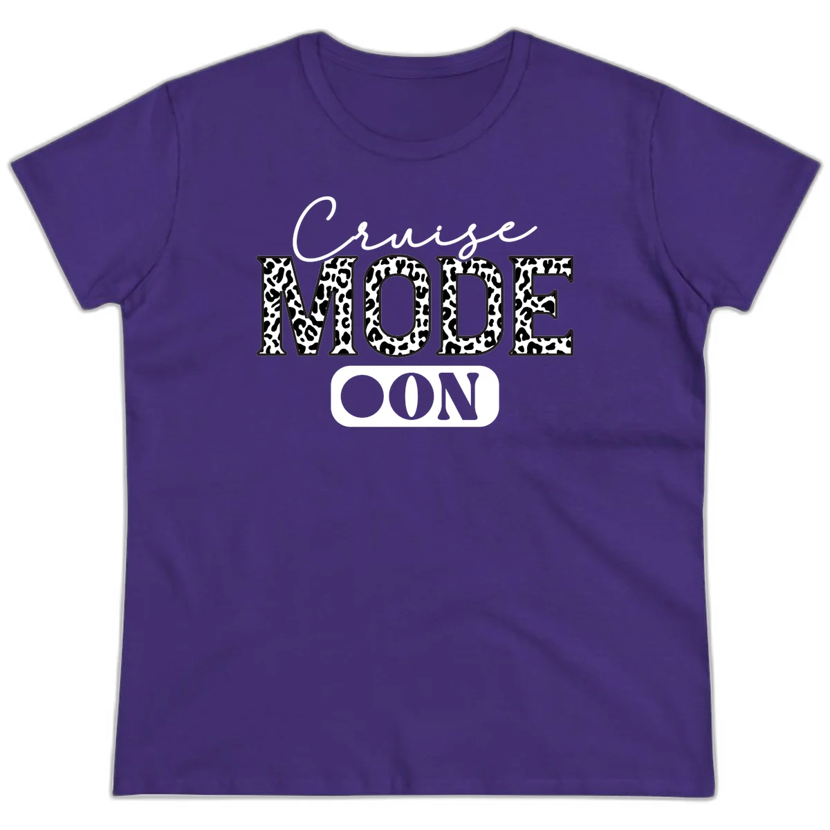 Cruise Mood Leopard Print Ladies Tee in Purple