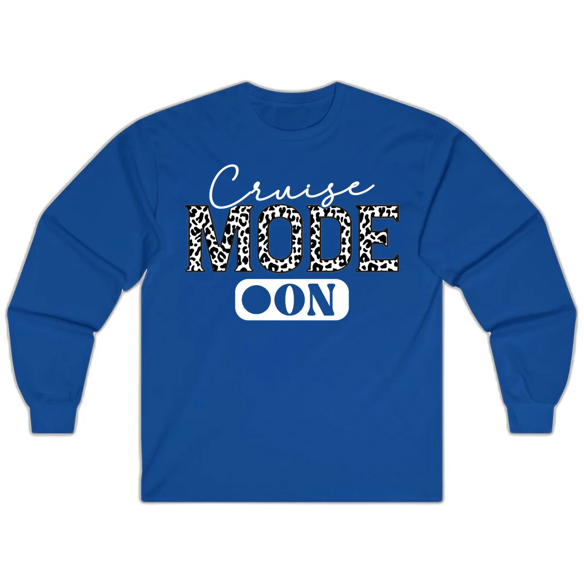 Cruise Mood Leopard Print Long Sleeve Tee in Royal