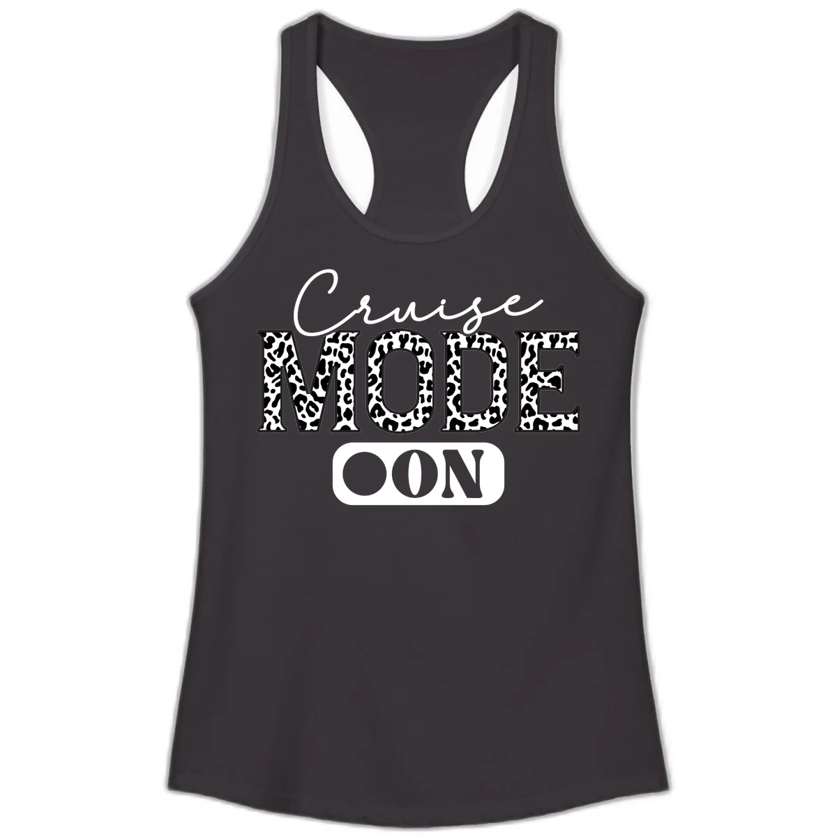 Cruise Mood Leopard Print Ladies Tank in Black