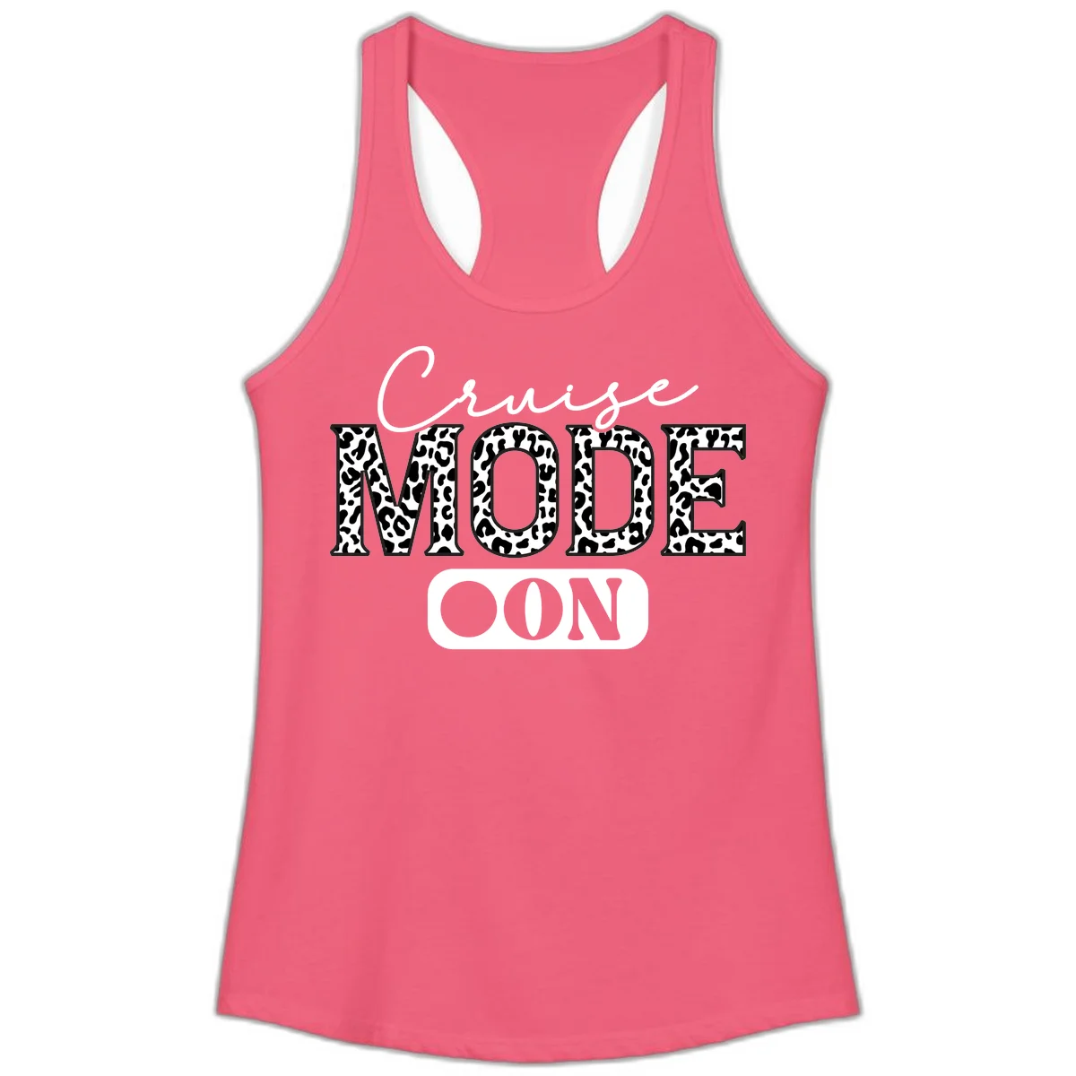 Cruise Mood Leopard Print Ladies Tank in Hot Pink