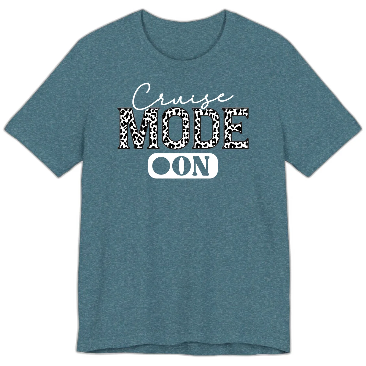 Cruise Mood Leopard Print Premium T-Shirt in Heather Deep Teal