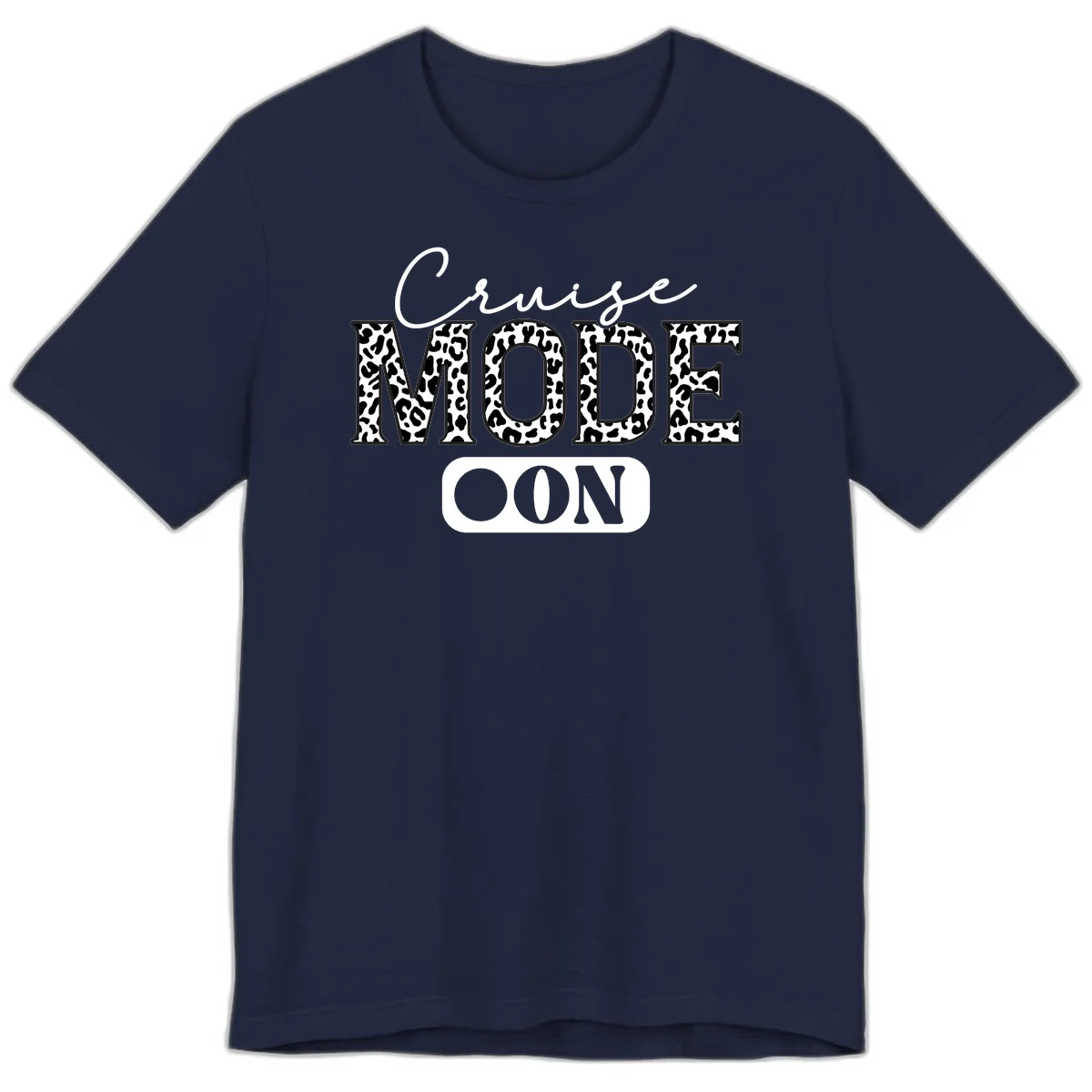 Cruise Mood Leopard Print Premium T-Shirt in Navy