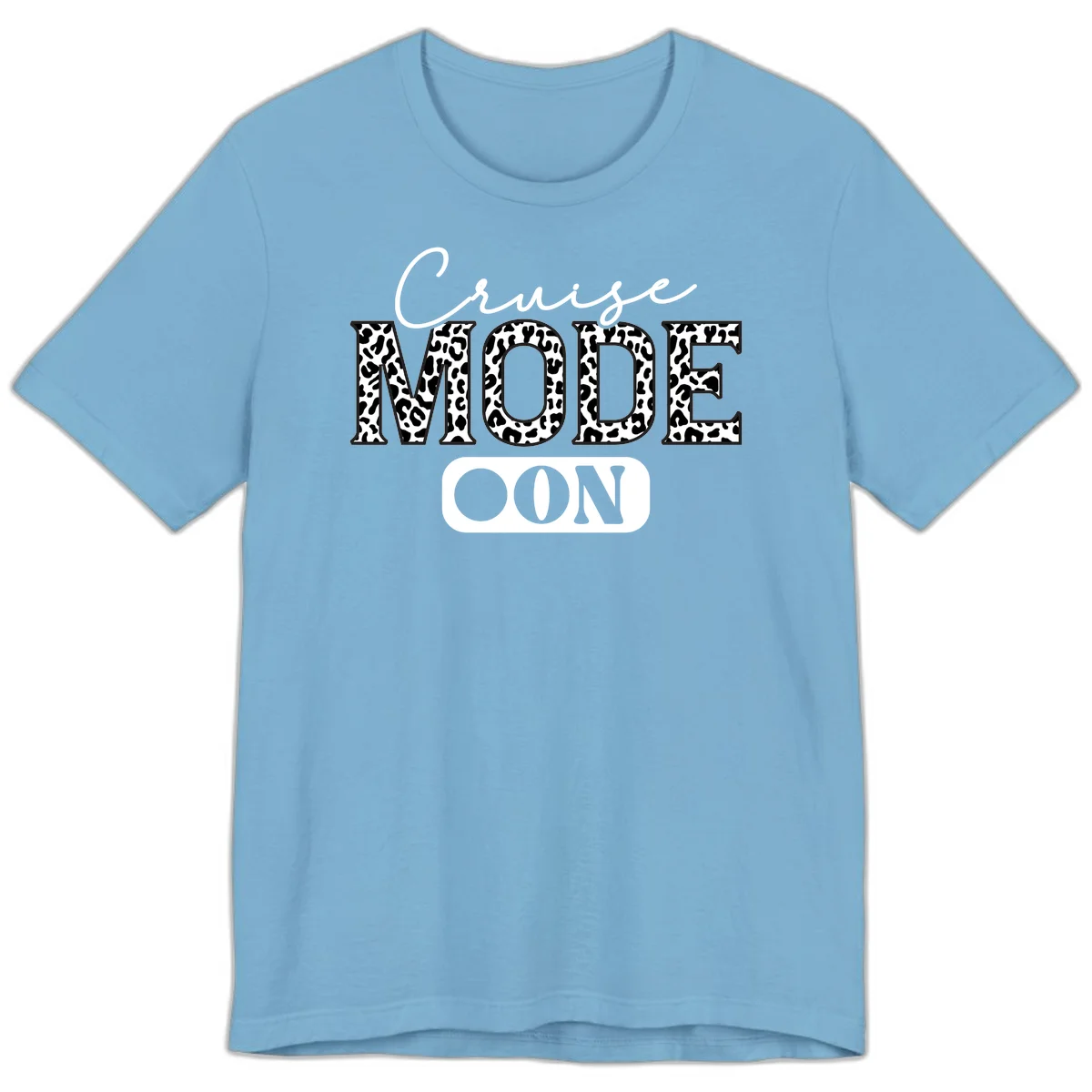 Cruise Mood Leopard Print Premium T-Shirt in Ocean Blue