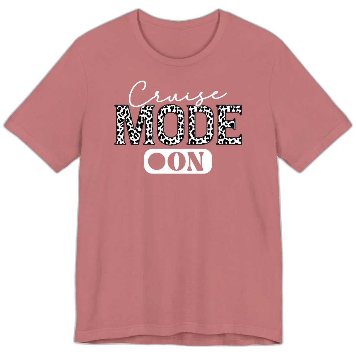 Cruise Mood Leopard Print Premium T-Shirt in Mauve