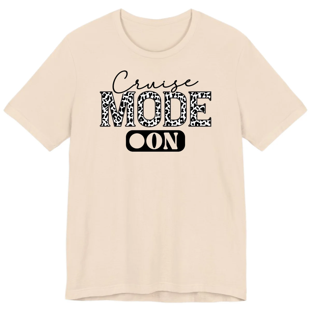 Cruise Mood Leopard Print Premium T-Shirt in Soft Cream