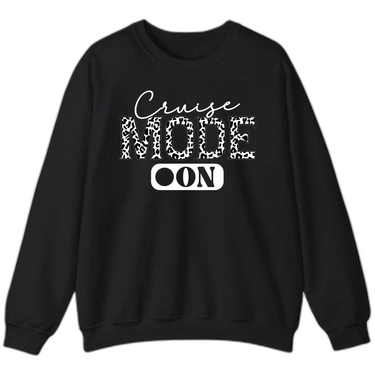 Cruise Mood Leopard Print Sweatshirt in Black