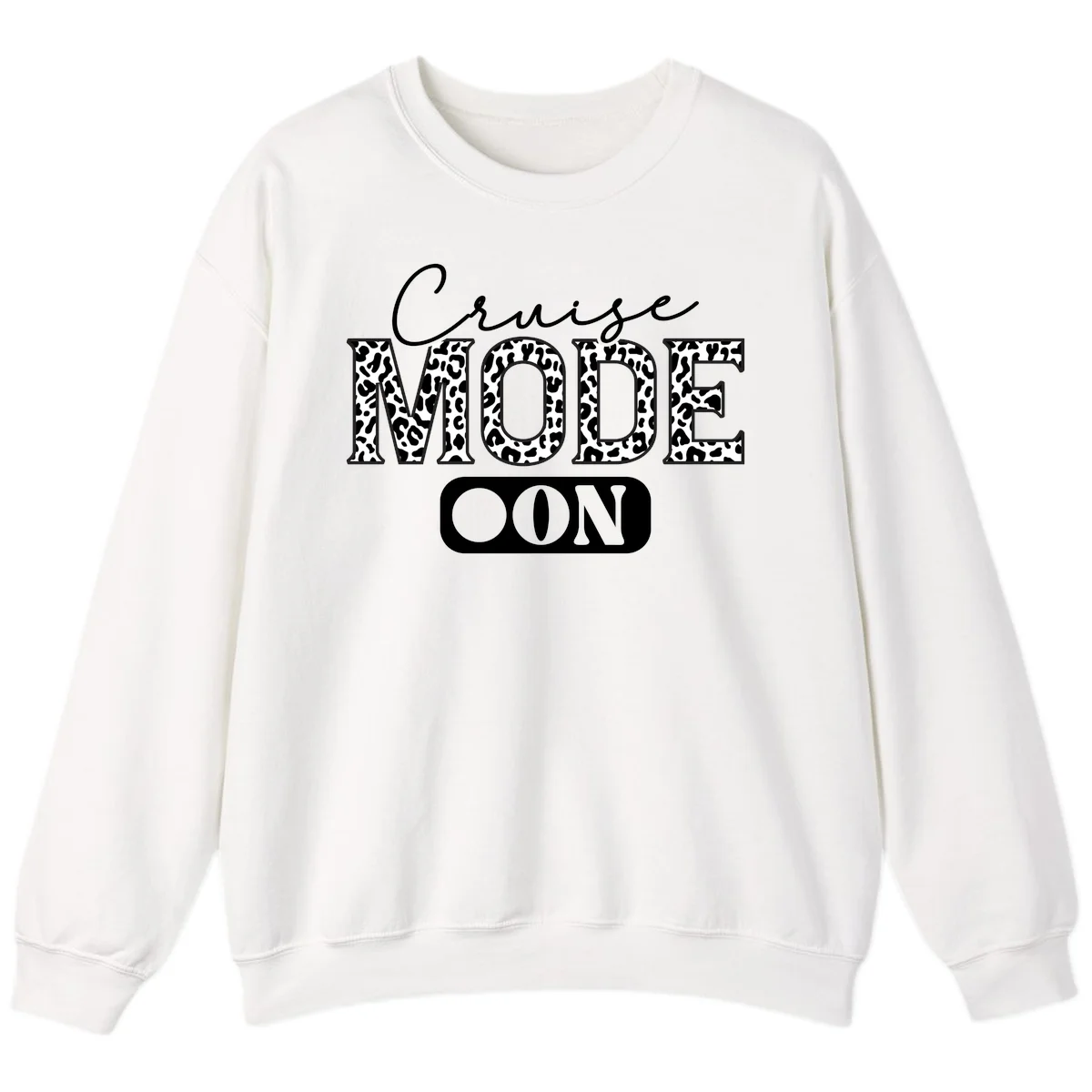 Cruise Mood Leopard Print Sweatshirt in White