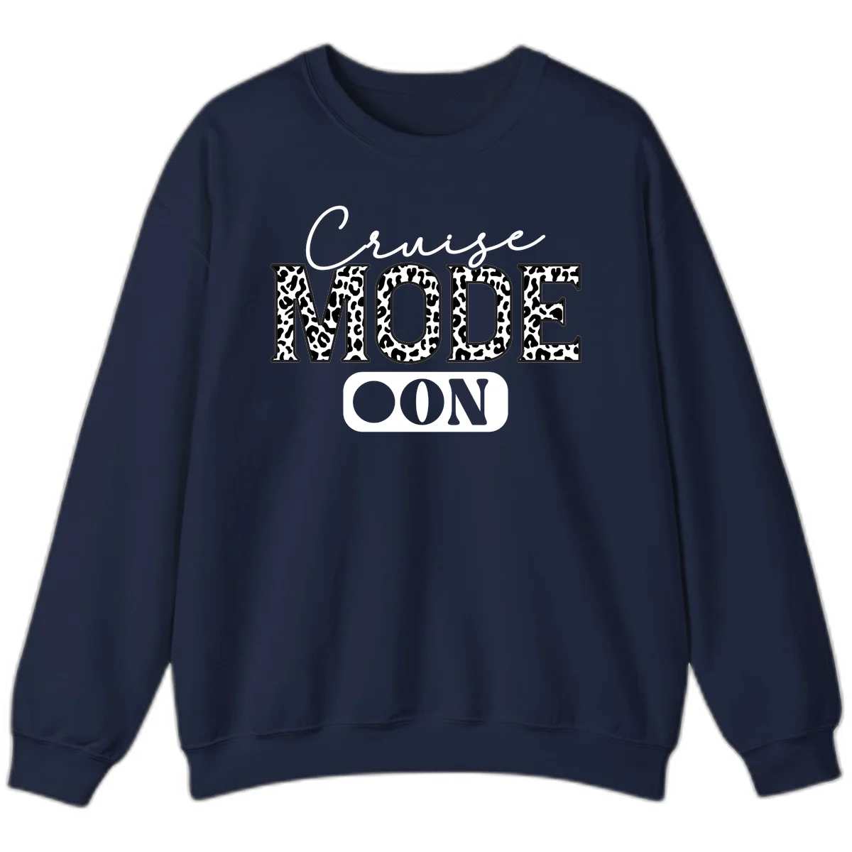 Cruise Mood Leopard Print Sweatshirt in Navy