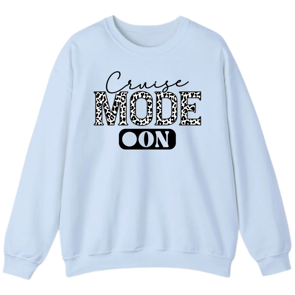 Cruise Mood Leopard Print Sweatshirt in Light Blue