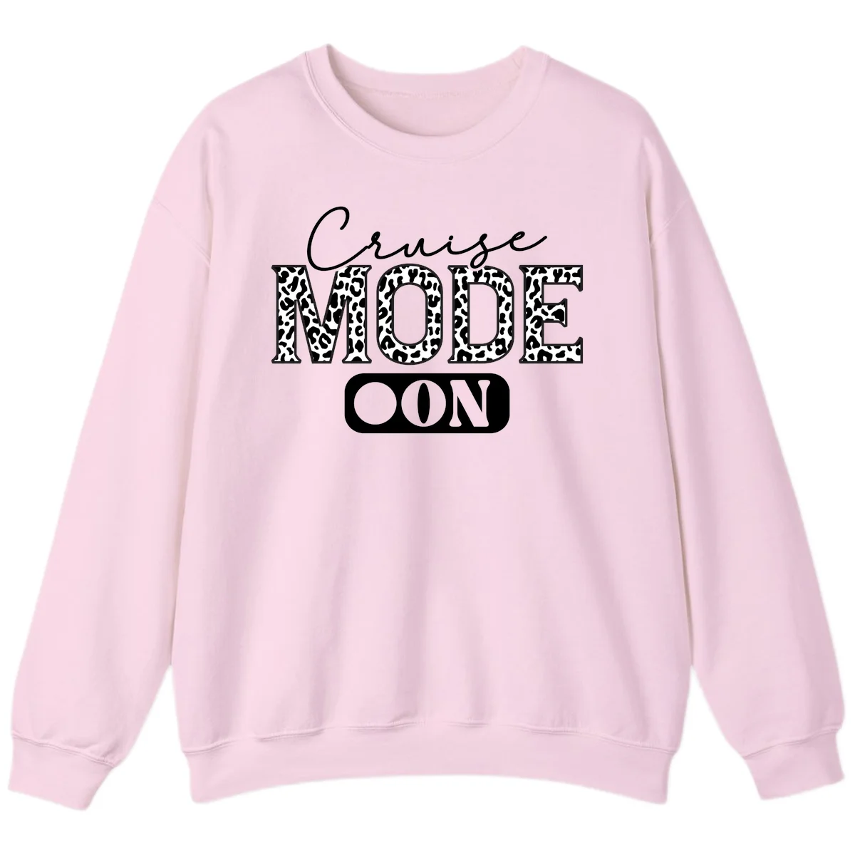 Cruise Mood Leopard Print Sweatshirt in Light Pink