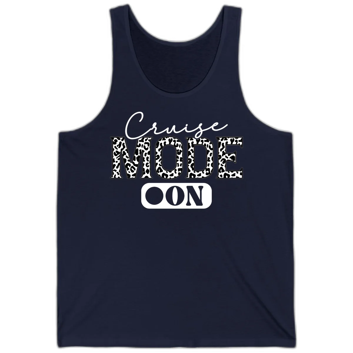 Cruise Mood Leopard Print Tank Top in Navy