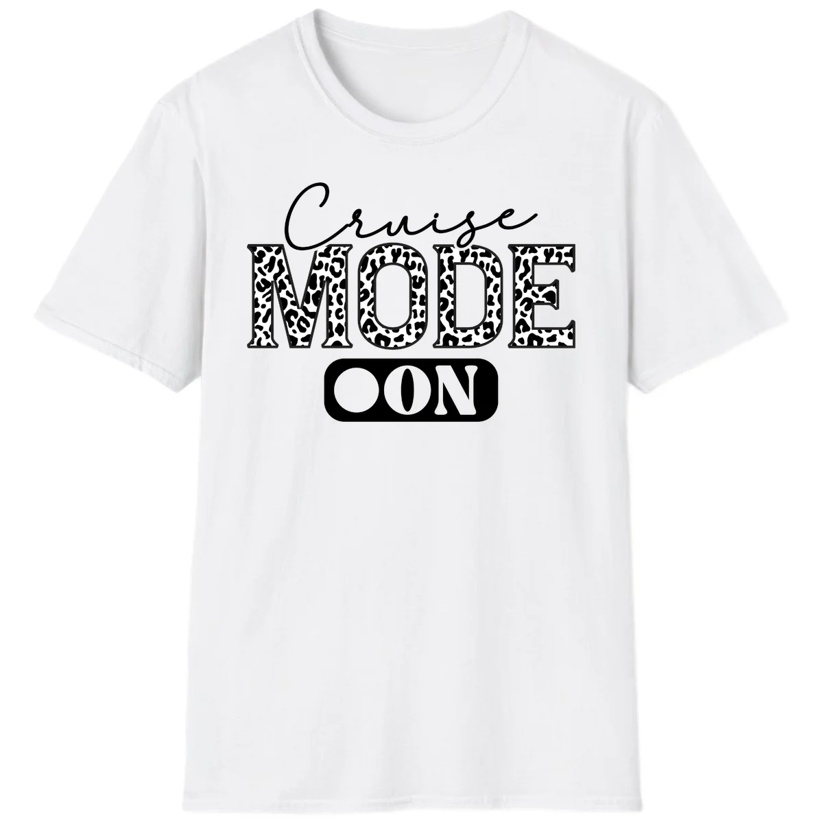Cruise Mood Leopard Print Vacation T-Shirt in White