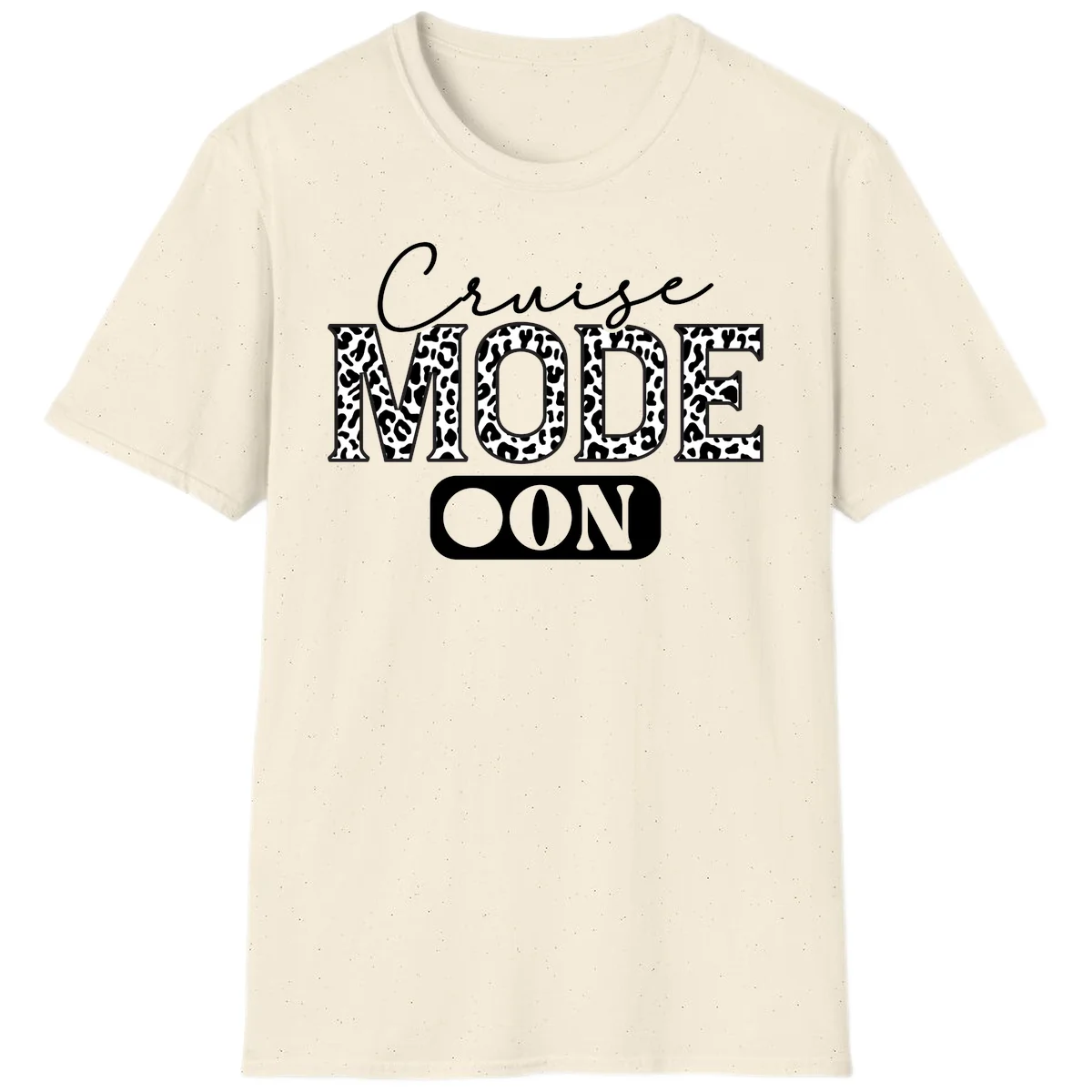 Cruise Mood Leopard Print Vacation T-Shirt in Natural