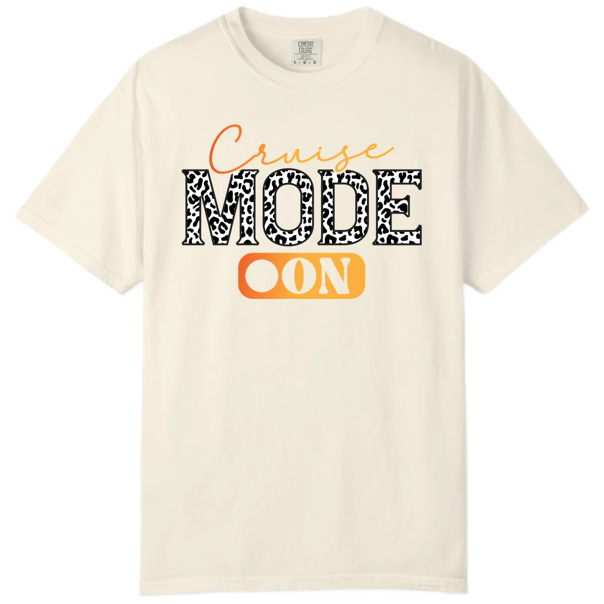 Cruise Mode Leopard Print Comfort Color Tee in Ivory