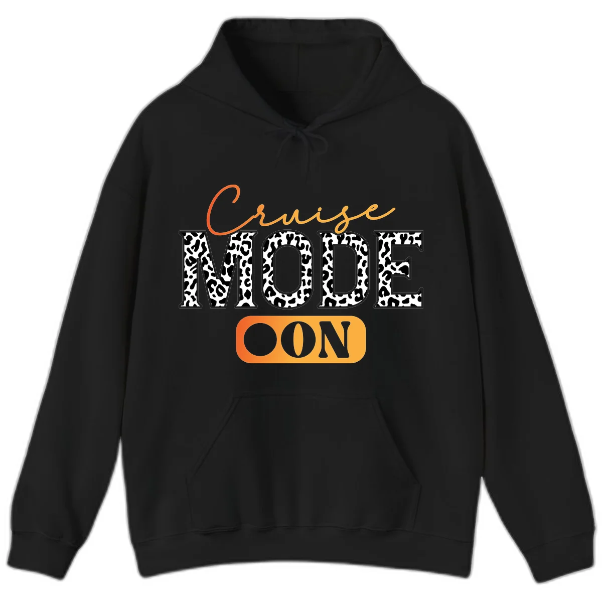Cruise Mode Leopard Print Hoodie in Black