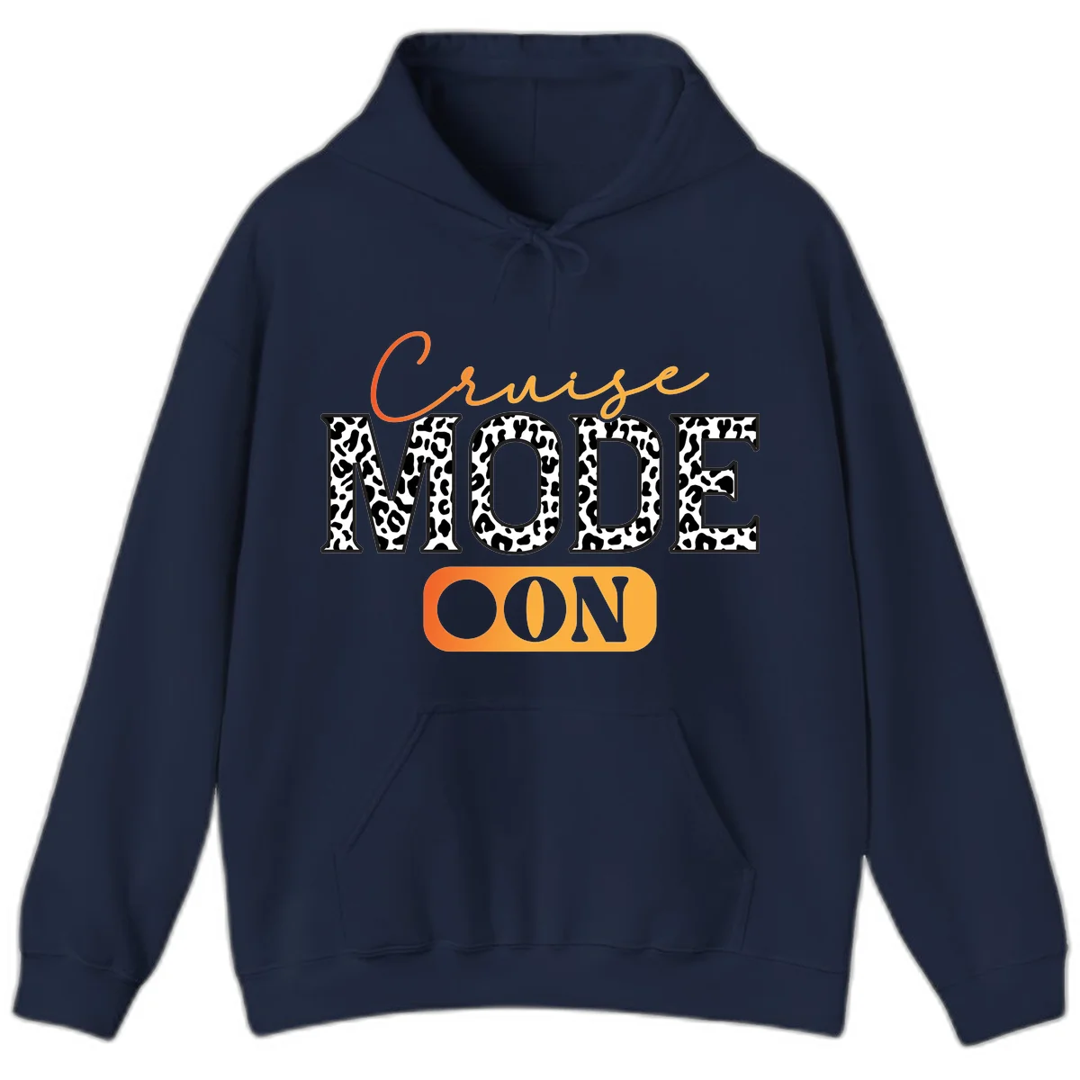 Cruise Mode Leopard Print Hoodie in Navy