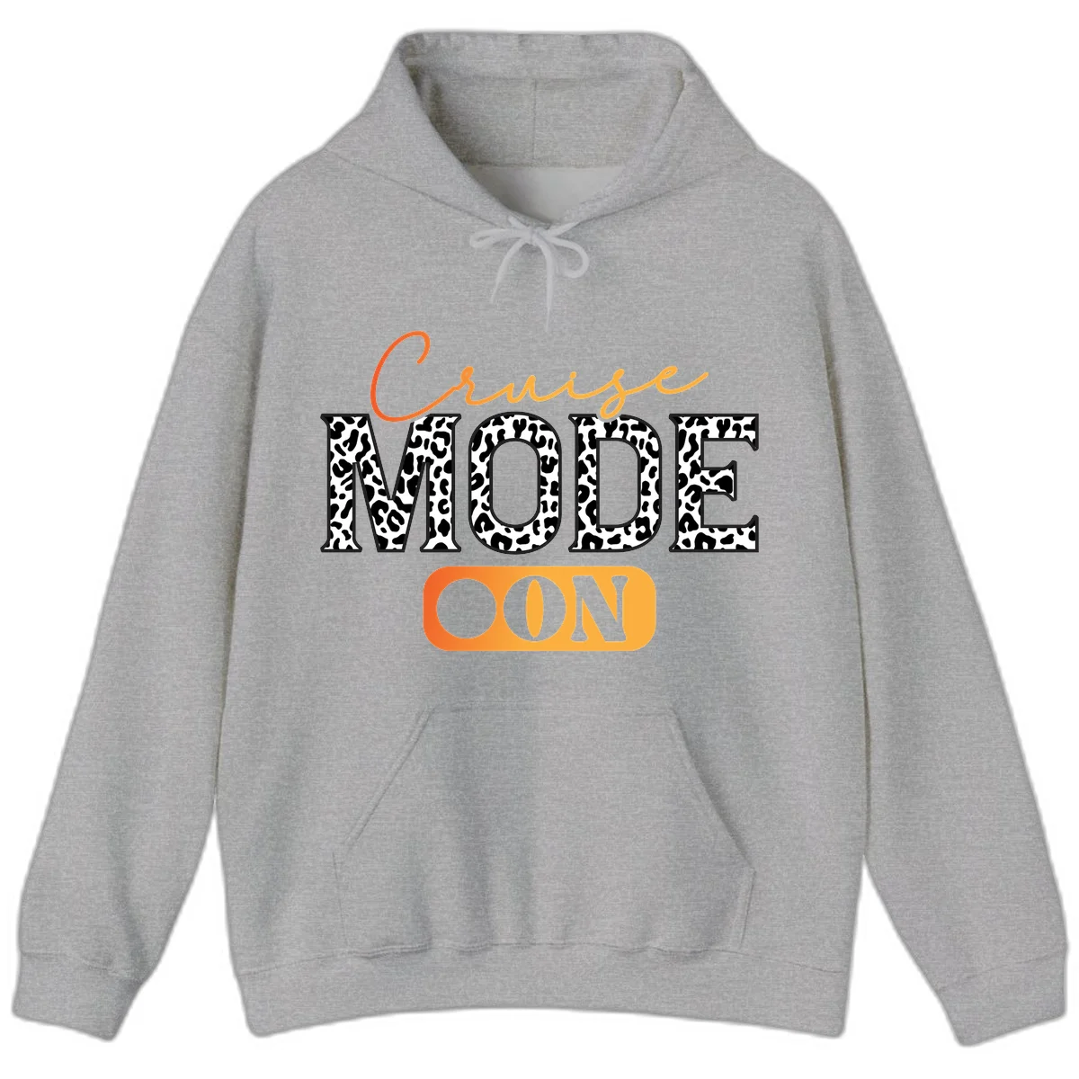 Cruise Mode Leopard Print Hoodie in Sport Grey