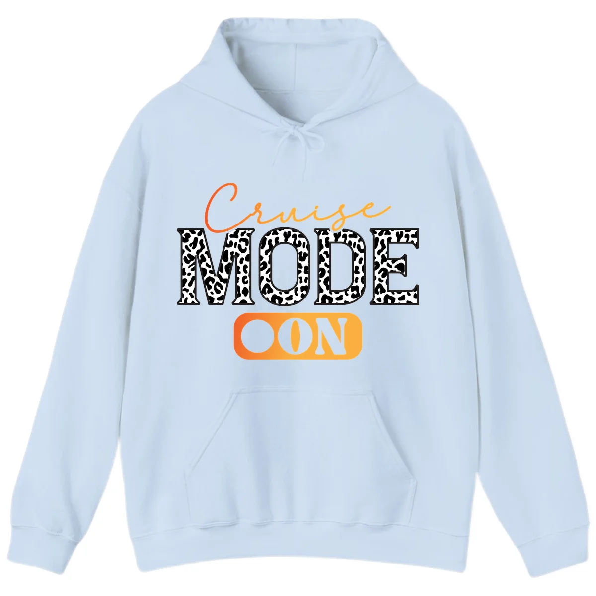 Cruise Mode Leopard Print Hoodie in Light Blue