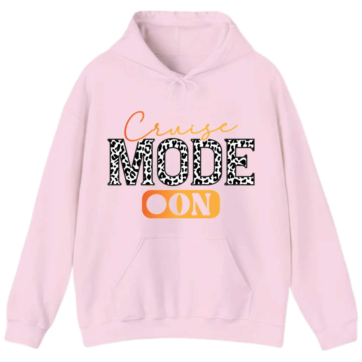 Cruise Mode Leopard Print Hoodie in Light Pink