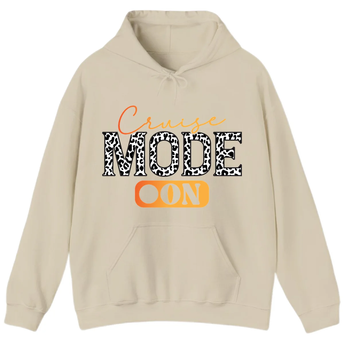Cruise Mode Leopard Print Hoodie in Sand