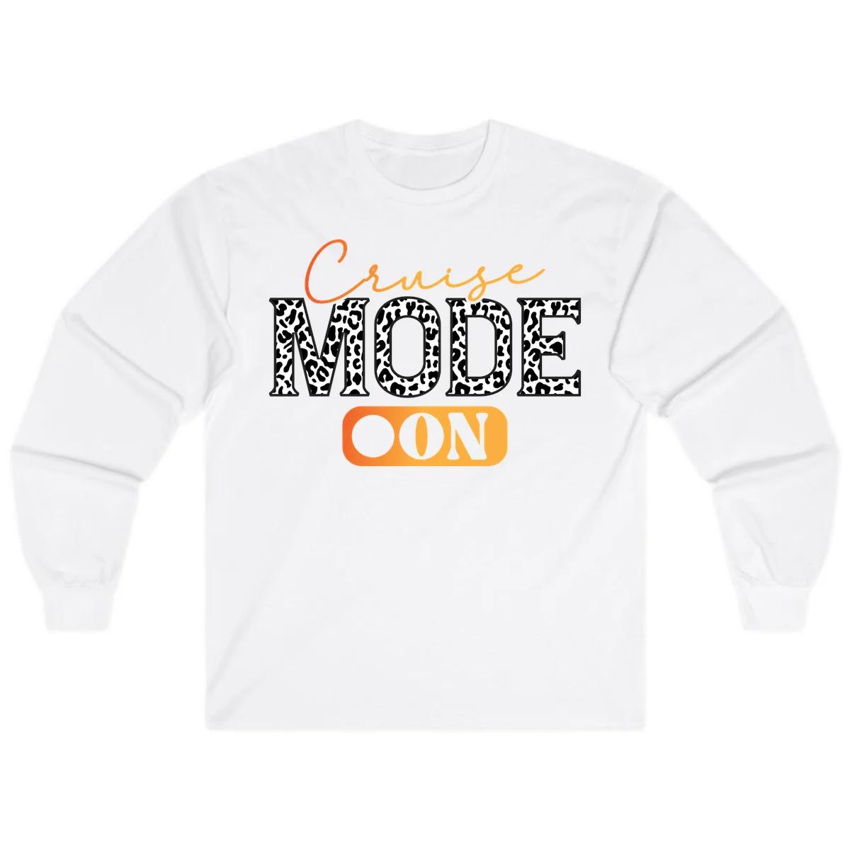 Cruise Mode Leopard Print Long Sleeve Tee in White