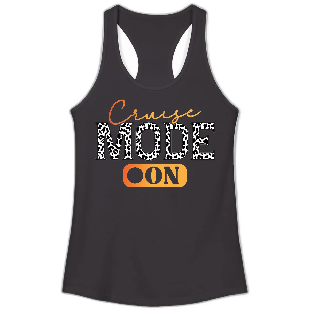 Cruise Mode Leopard Print Ladies Tank in Black