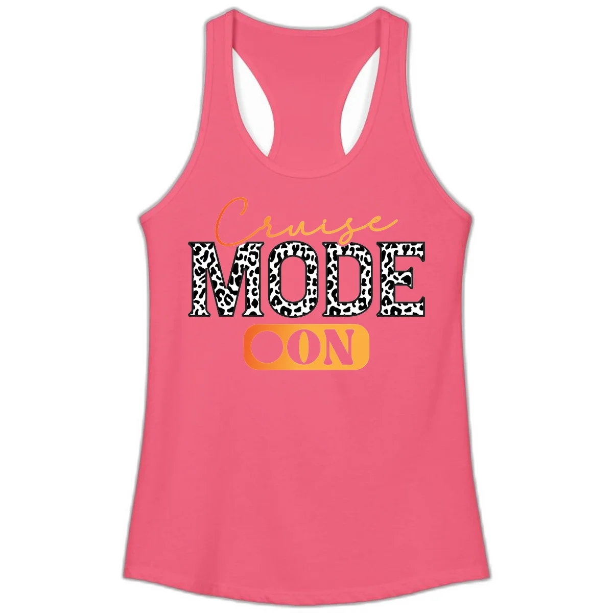 Cruise Mode Leopard Print Ladies Tank in Hot Pink