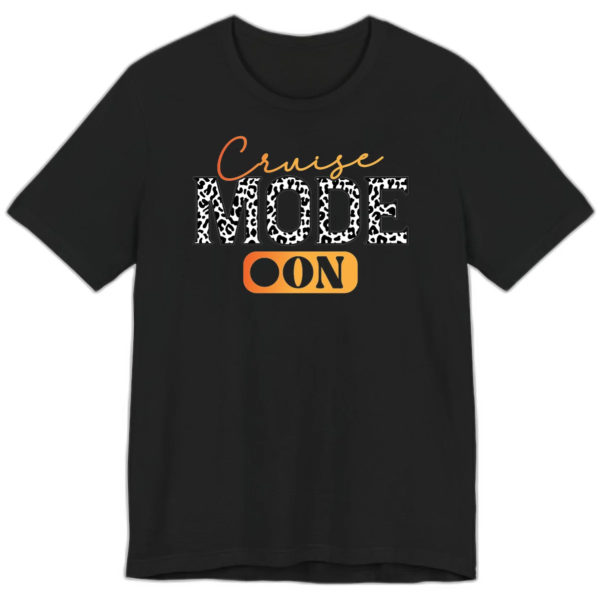 Cruise Mode Leopard Print Premium T-Shirt in Black