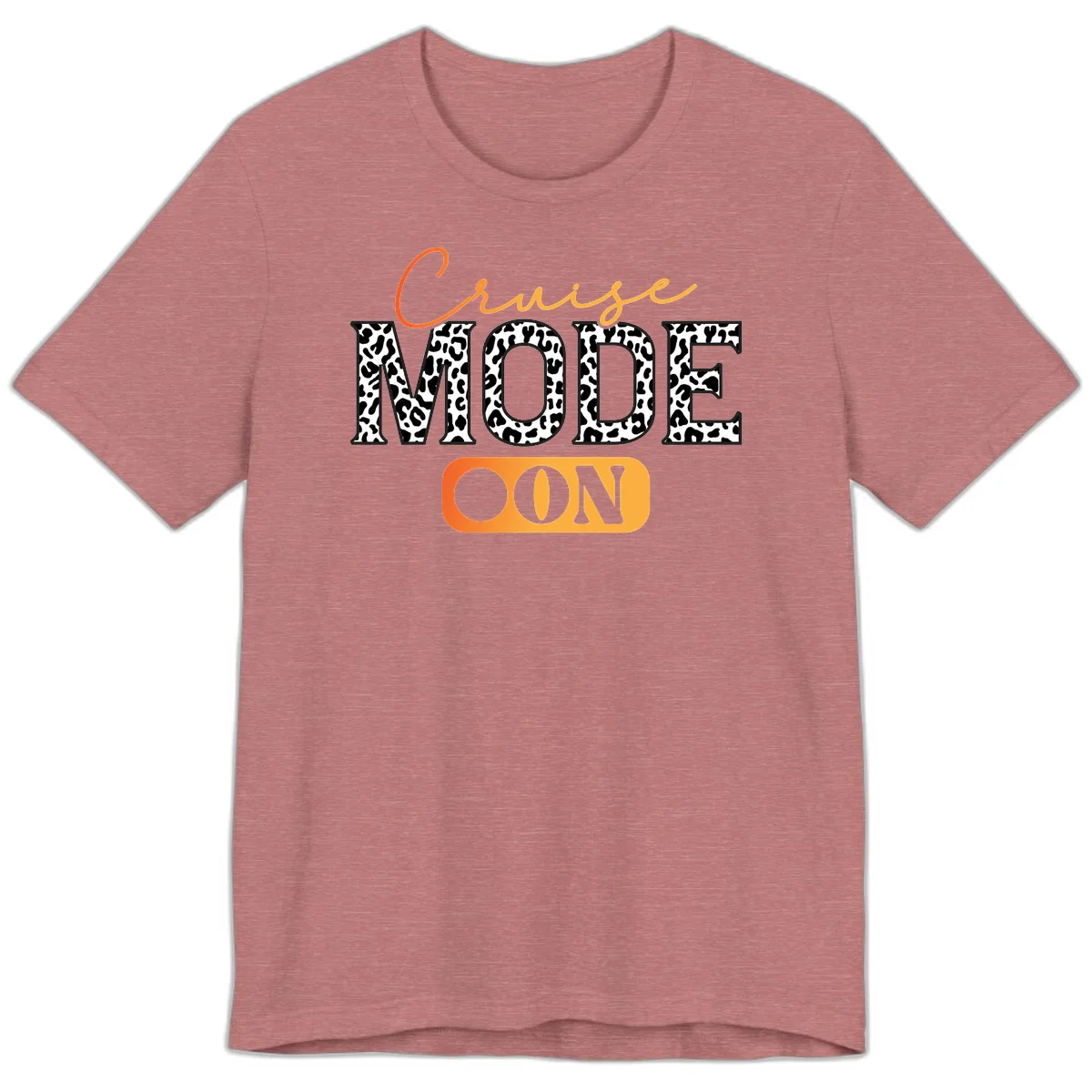 Cruise Mode Leopard Print Premium T-Shirt in Heather Mauve