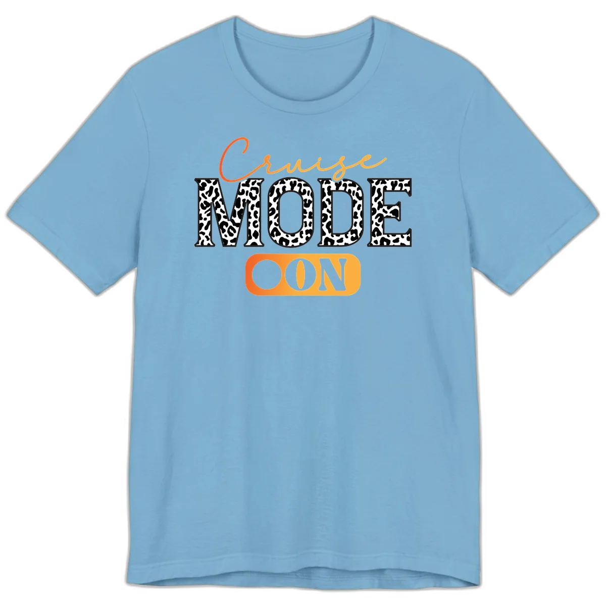 Cruise Mode Leopard Print Premium T-Shirt in Ocean Blue