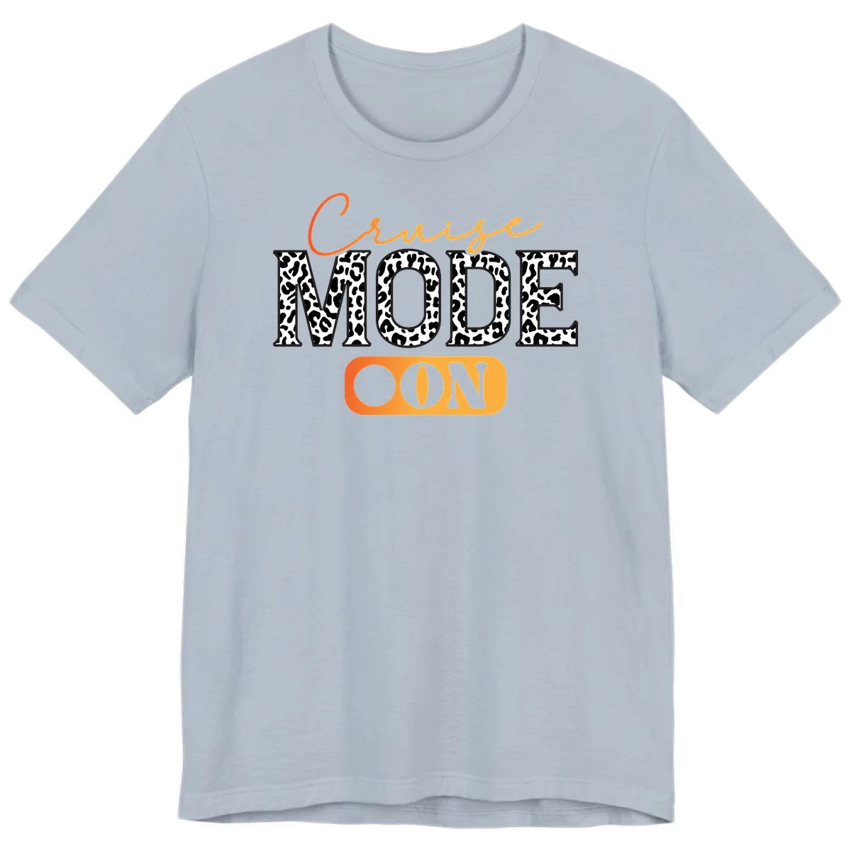 Cruise Mode Leopard Print Premium T-Shirt in Light Blue