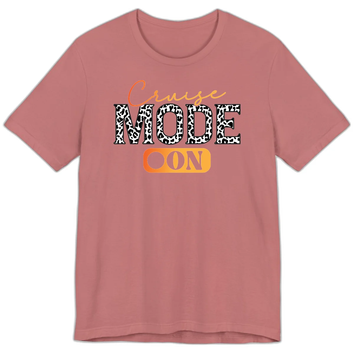 Cruise Mode Leopard Print Premium T-Shirt in Mauve