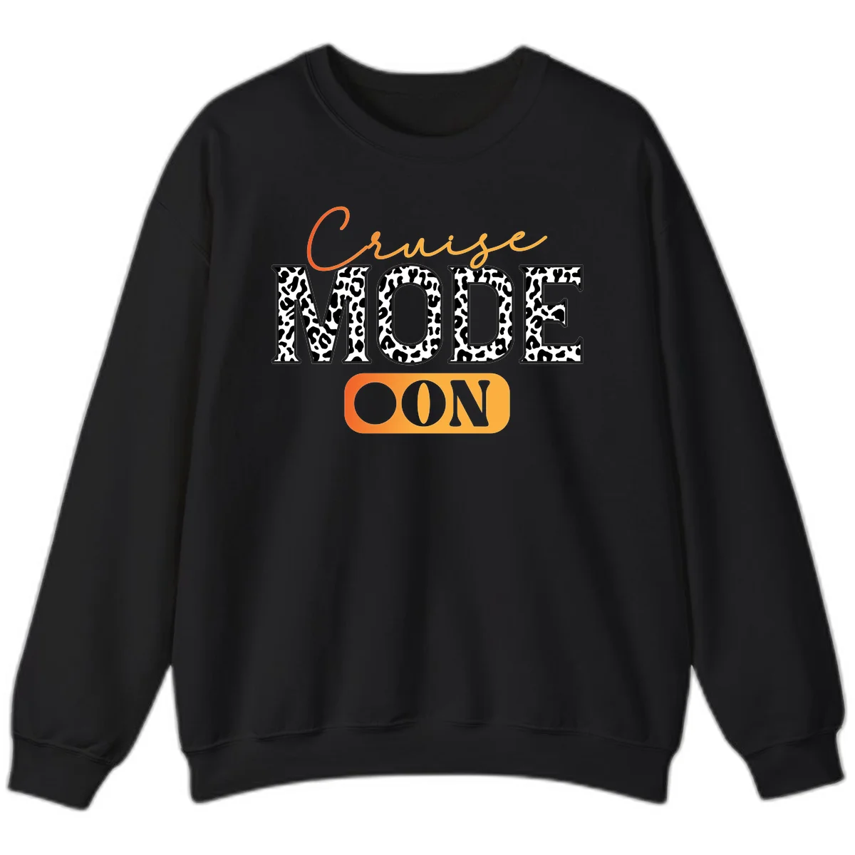 Cruise Mode Leopard Print Sweatshirt in Black