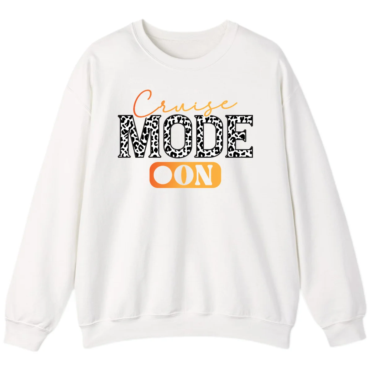Cruise Mode Leopard Print Sweatshirt in White