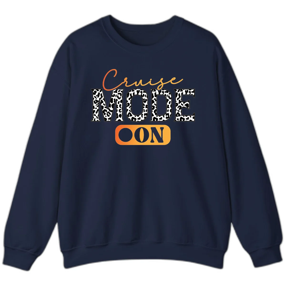 Cruise Mode Leopard Print Sweatshirt in Navy