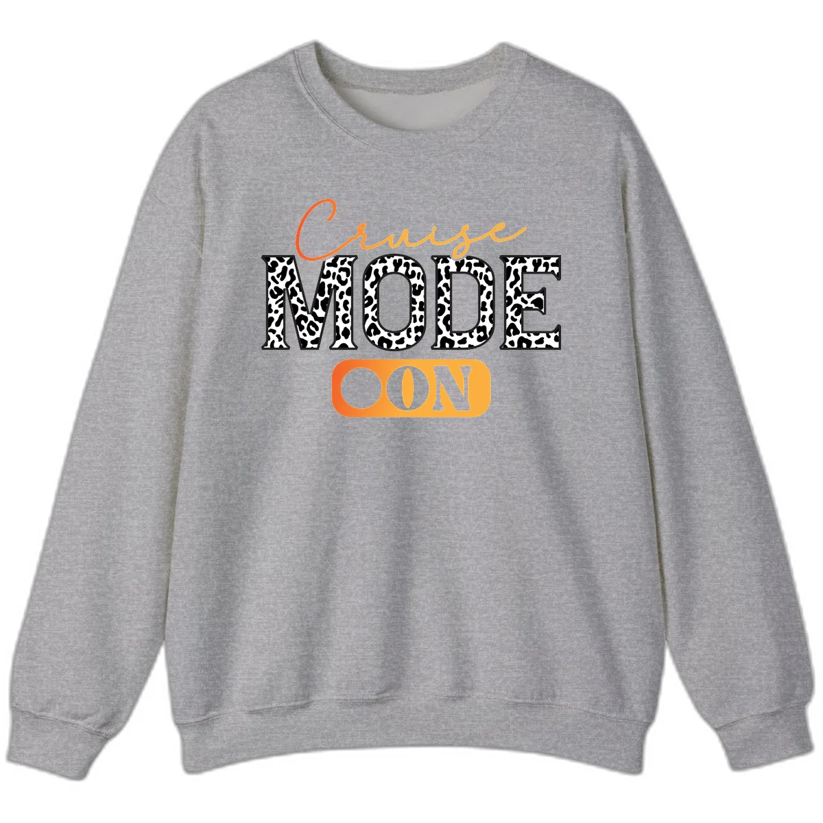 Cruise Mode Leopard Print Sweatshirt in Sport Grey