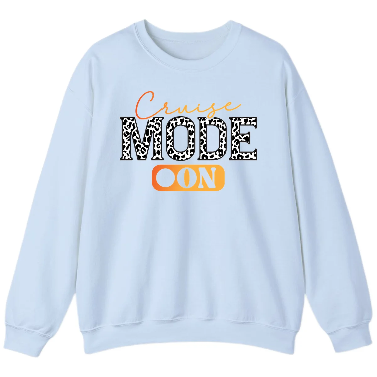 Cruise Mode Leopard Print Sweatshirt in Light Blue