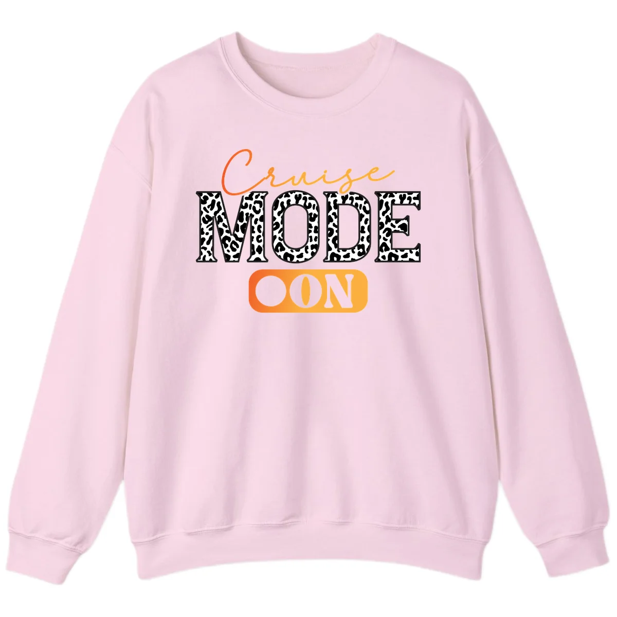 Cruise Mode Leopard Print Sweatshirt in Light Pink