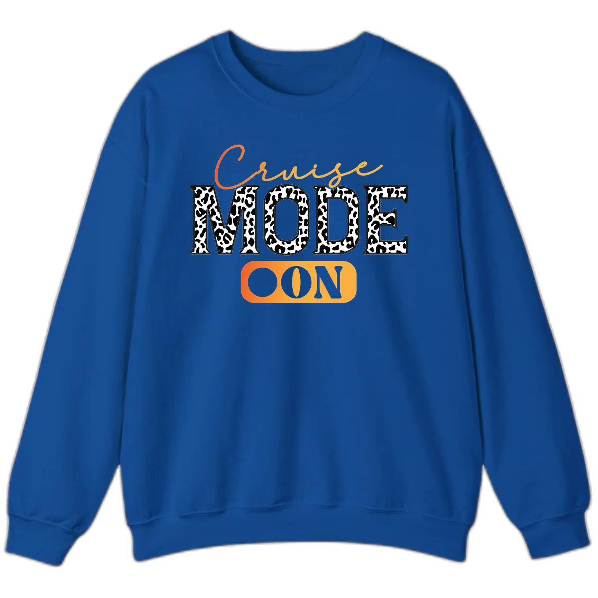 Cruise Mode Leopard Print Sweatshirt in Royal