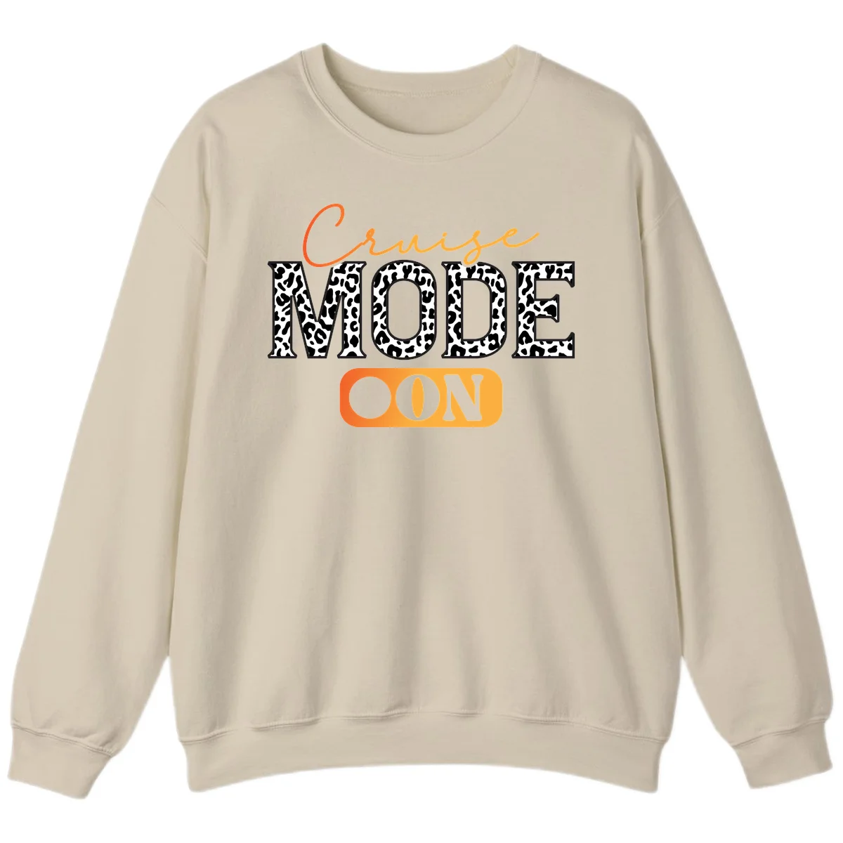 Cruise Mode Leopard Print Sweatshirt in Sand