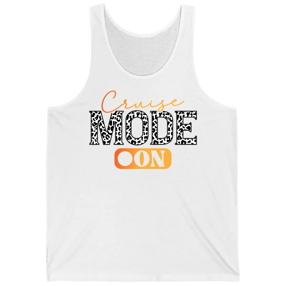 Cruise Mode Leopard Print Tank Top in White
