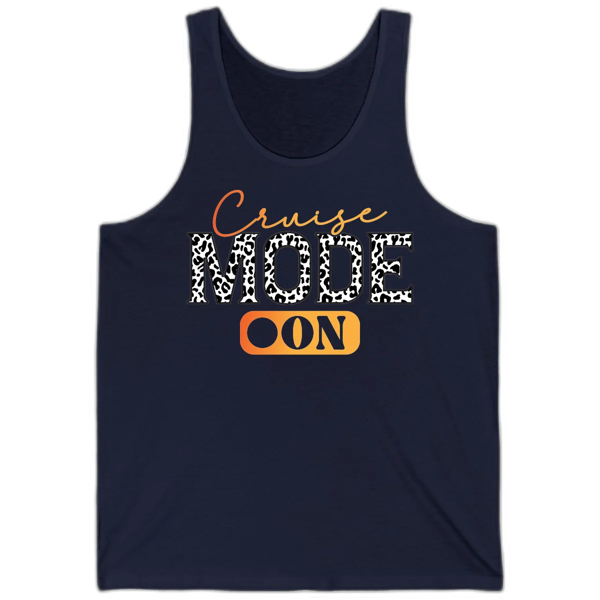 Cruise Mode Leopard Print Tank Top in Navy